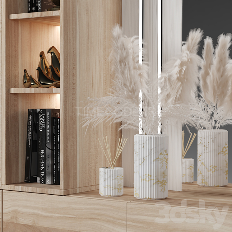 مدل سه بعدی کمد دیواری راهرو