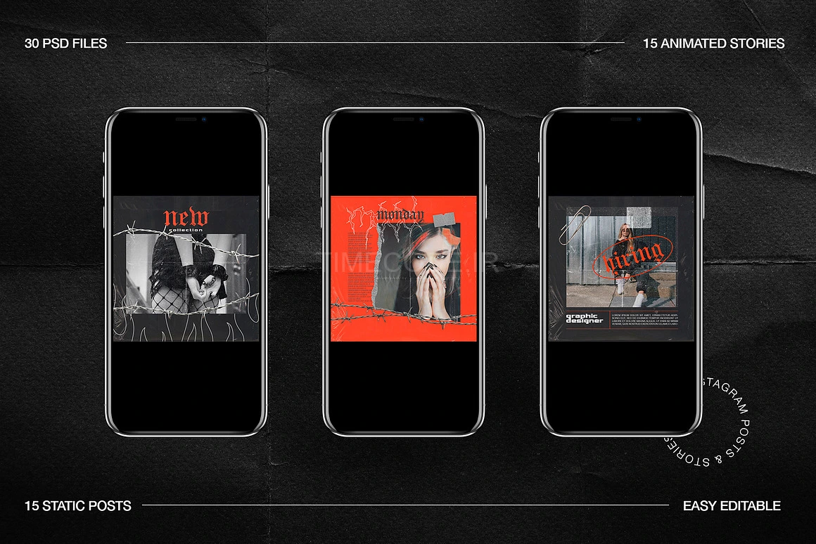 قالب‌های اینستاگرام گرانج برای فتوشاپ و کانوا