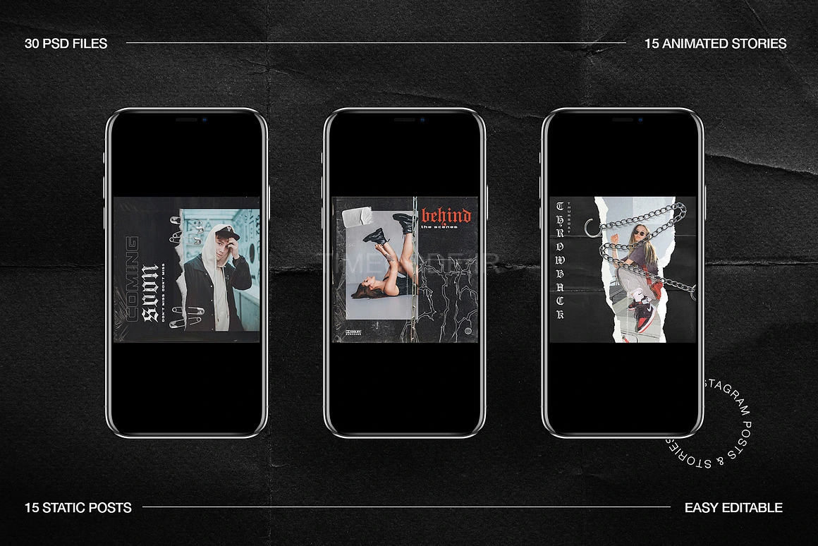 قالب‌های اینستاگرام گرانج برای فتوشاپ و کانوا