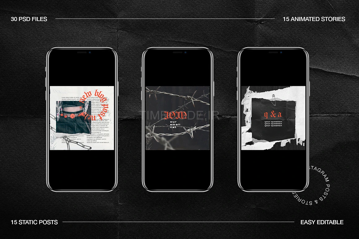 قالب‌های اینستاگرام گرانج برای فتوشاپ و کانوا