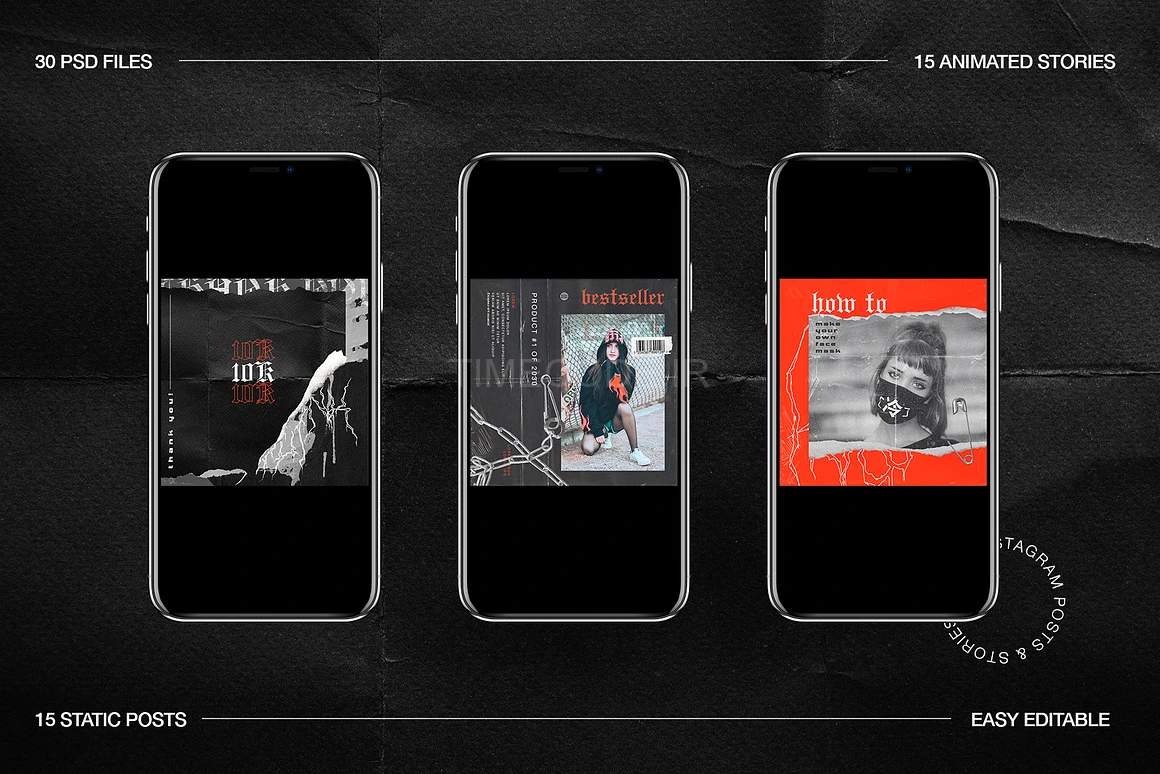 قالب‌های اینستاگرام گرانج برای فتوشاپ و کانوا