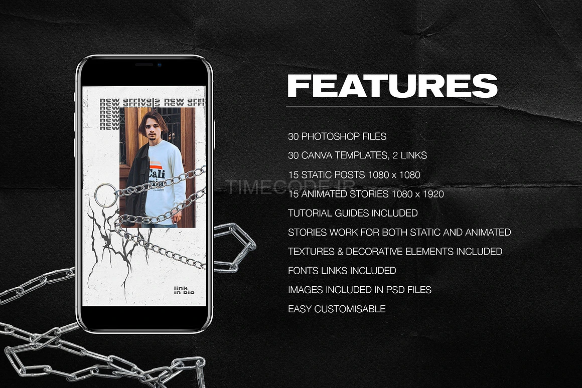 قالب‌های اینستاگرام گرانج برای فتوشاپ و کانوا