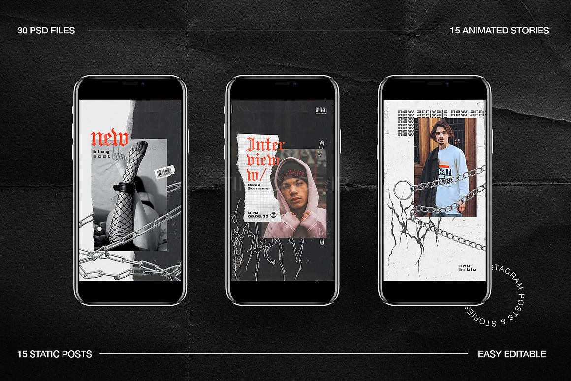 قالب‌های اینستاگرام گرانج برای فتوشاپ و کانوا