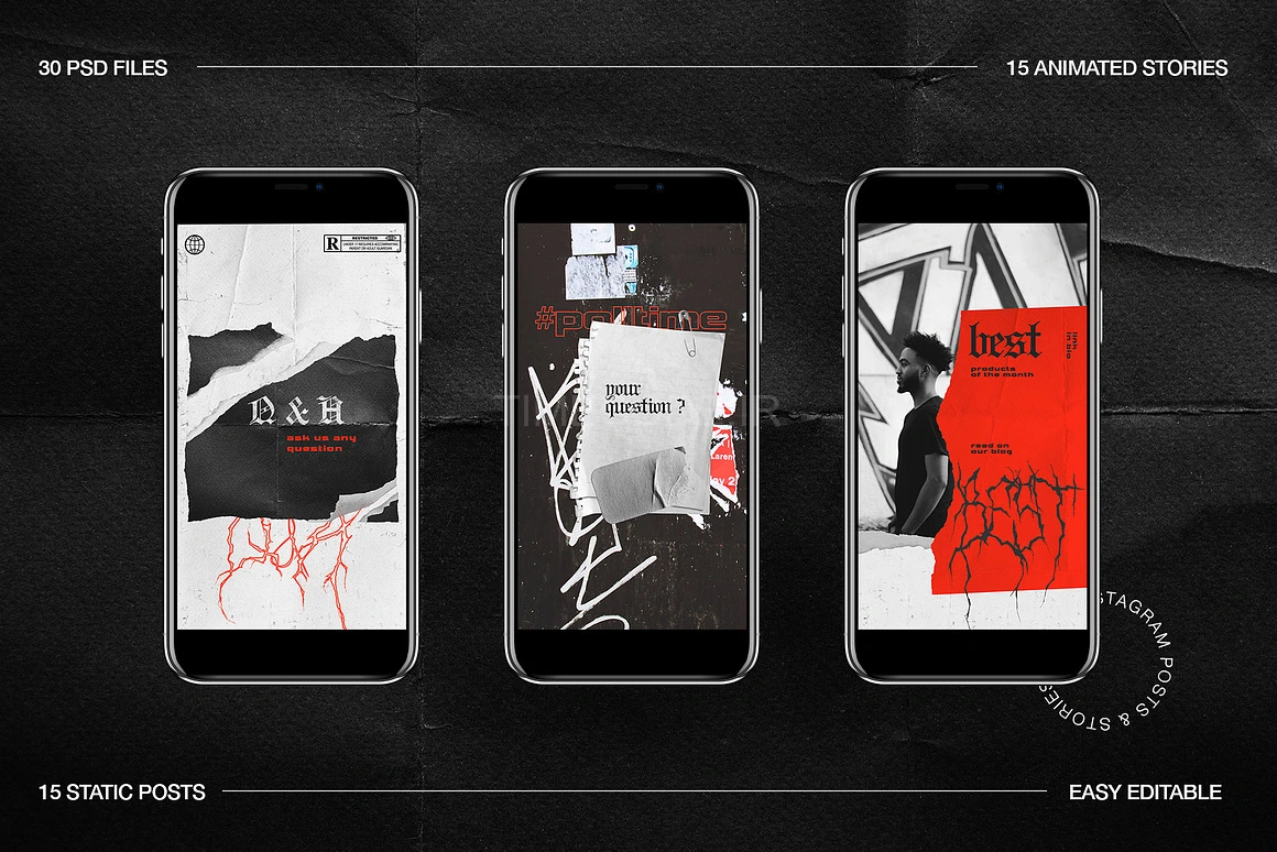 قالب‌های اینستاگرام گرانج برای فتوشاپ و کانوا