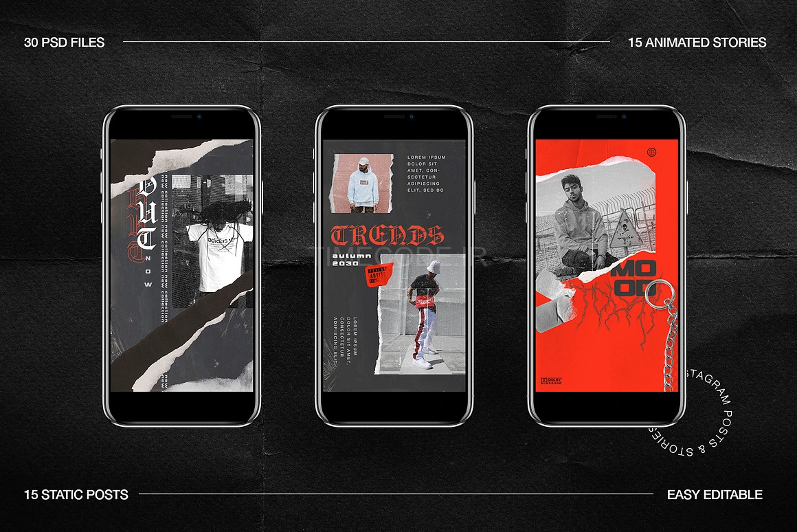 قالب‌های اینستاگرام گرانج برای فتوشاپ و کانوا