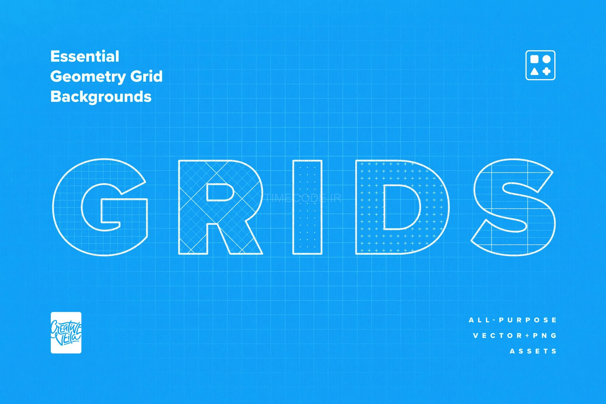 تکسچر و بک گراند گرید Essential Geometry Grid Backgrounds – تایم کد