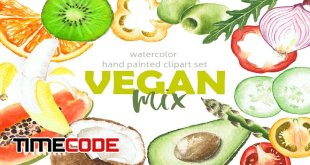 Watercolor-clipart-Vegan-Mix-summer