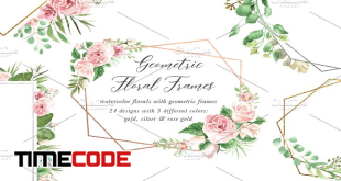 Watercolor-Floral-Geometric-Frames