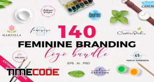 140 Feminine Branding Logo Bundle
