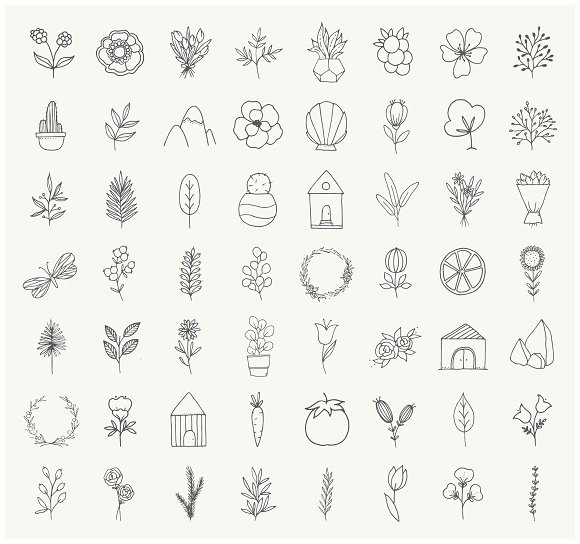 مجموعه ابزار طراحی : گل و گیاه