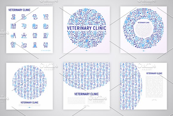 Veterinary Clinic Icons Set