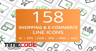 158 Shopping & E-Commerce Line Icons