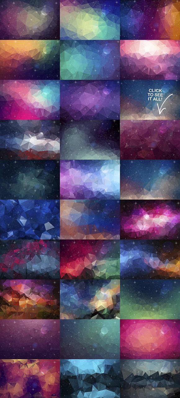 Polygonal Space Backgrounds 30% OFF