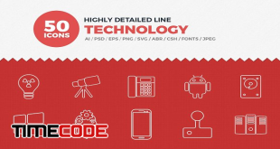Line Icons Technology Set