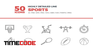 Line Icons Sports Set
