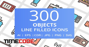 300 Objects Filled Line Icons