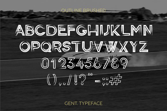 Gent. Display brushed typeface.