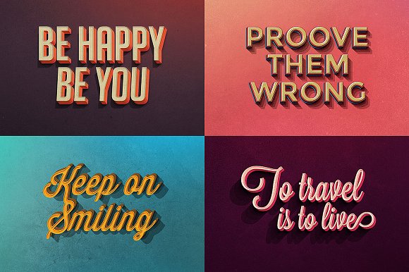 150 3D Text Effects for Photoshop