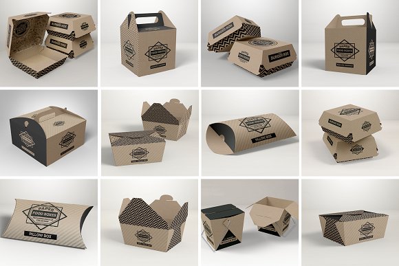 Paper Food Packaging Mockup Bundle