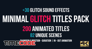  Minimal Glitch Titles Pack + 30 Glitch Sound Effects 