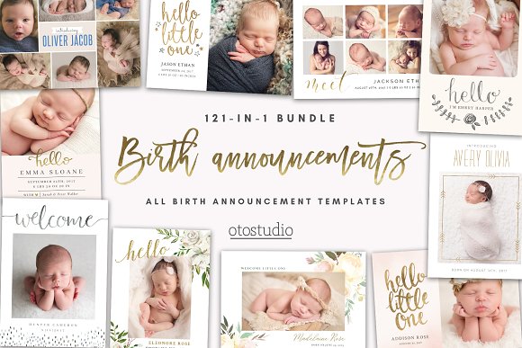 BUNDLE 121-in-1 Birth Announcements
