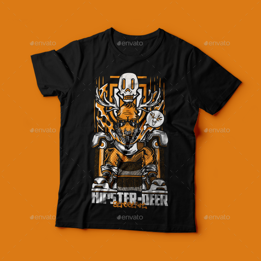  Hipster-Deer T-Shirt Design 