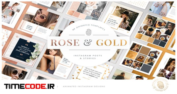 ROSE & GOLD Animated Instagram Pack