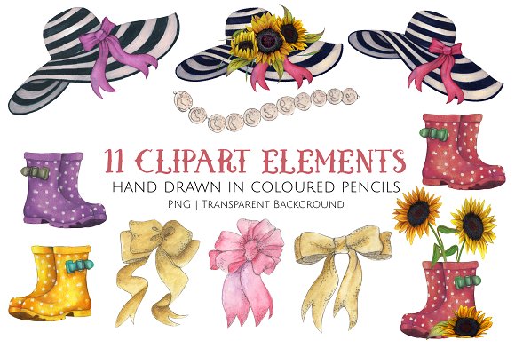 Boots and Bows Clipart Set