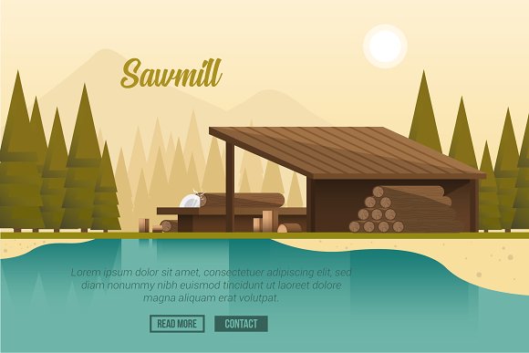 Sawmill - Vector Landscape&Building