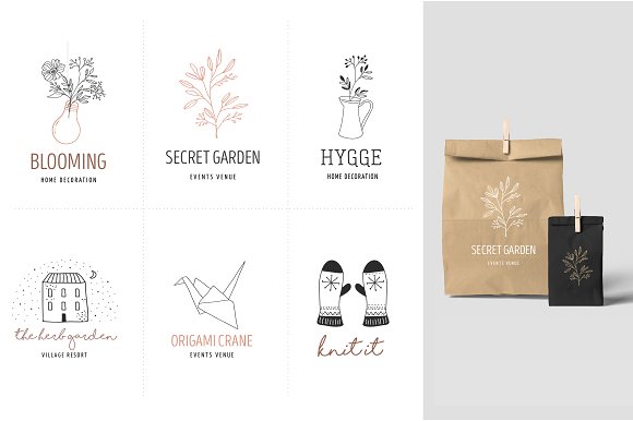 Hygge - premade logo collection