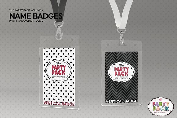 Name Badges with Lanyards Mock Up