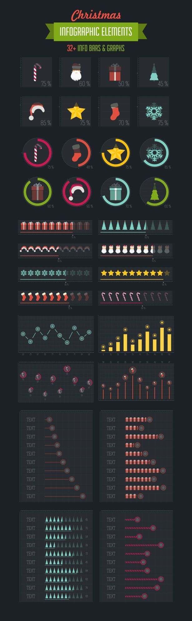 32 Christmas Infographic Elements 