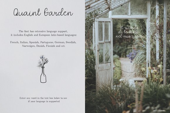 Quaint Garden Floral Font +EXTRAS