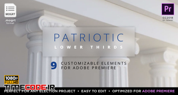  Patriotic Titles & Lower 3rds | Mogrt for Premiere 