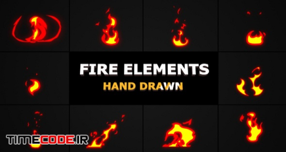  Cartoon Fire Elements 