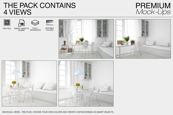 Pillows & Curtains Set - Kitchen