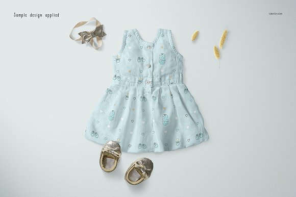 Download دانلود موکاپ لباس دخترانه نوزاد Baby Dress Mockup Set 1 ...