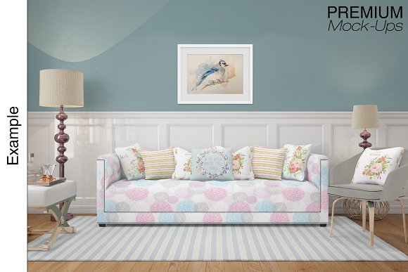 Sofa Pillows Carpet & Frames Set