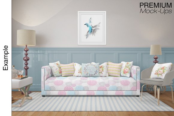 Sofa Pillows Carpet & Frames Set