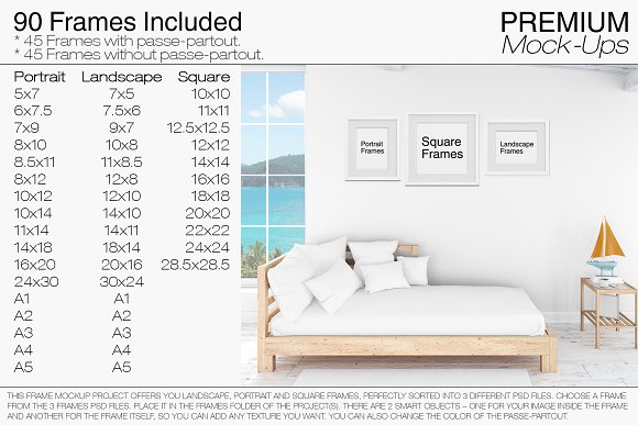 Pillows & Frames Set - Coastal Style