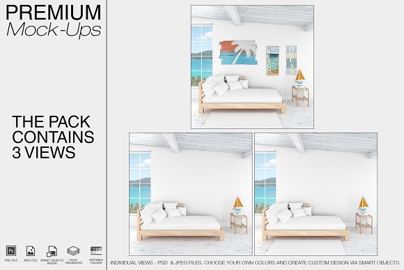 Pillows & Frames Set - Coastal Style