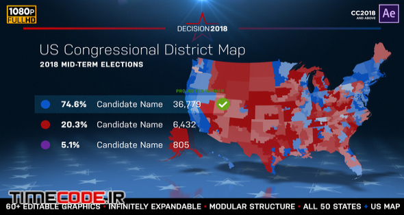  2018 Midterm Election Map | State Congressional Districts 