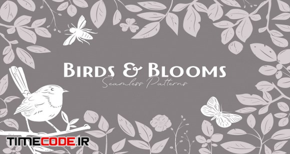 Birds & Blooms Seamless Patterns