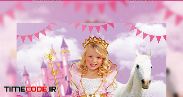  Princess Kids Party Flyer 