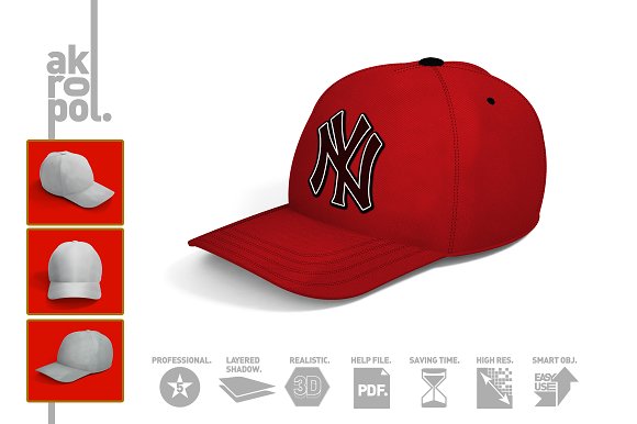 Download دانلود موکاپ کلاه بیسبال Baseball Cap Mock Up 2892294 ...