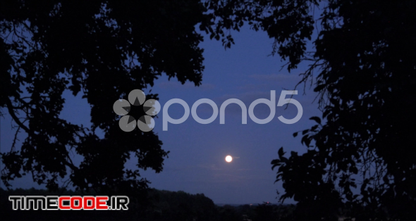  Establishing Shot - Full Moon Clouds Night Sky Nature Background 