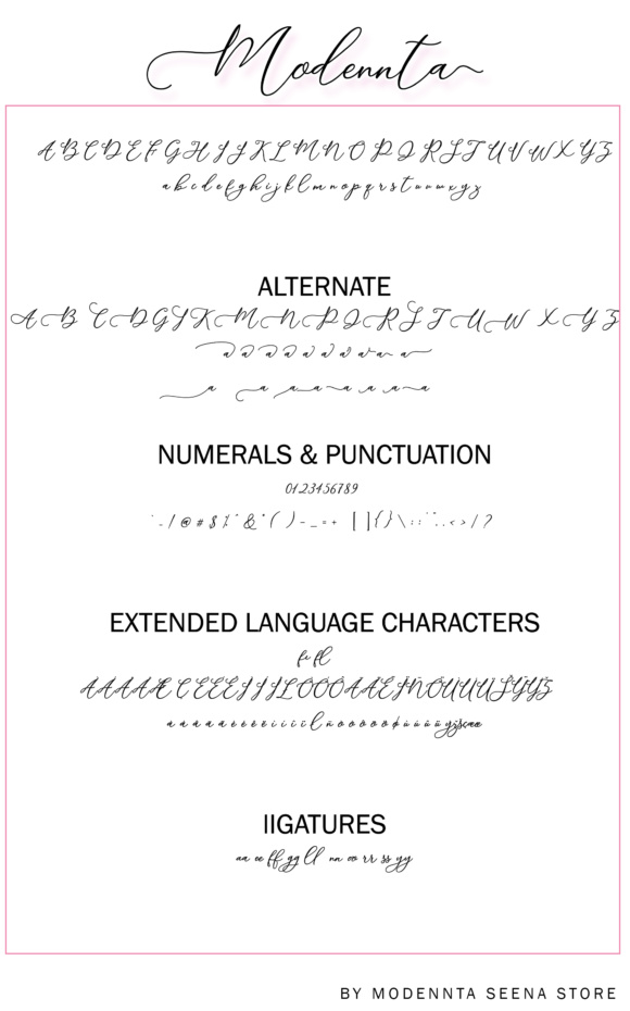 فونت Script دانلود فونت انگلیسی گرافیکی دست نویس Modennta Script – تایم کد