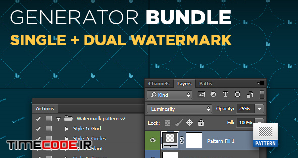  Photoshop Action Watermark Pattern Generator Bundle 