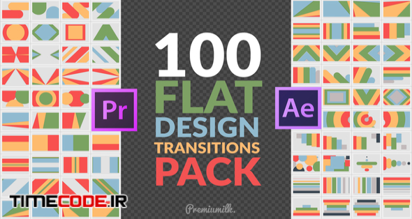  Flat Design Transitions Pack | Mogrt 
