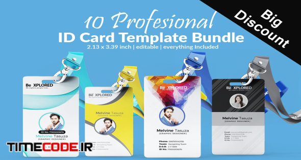 ID Card Bundle Template 10 Cards